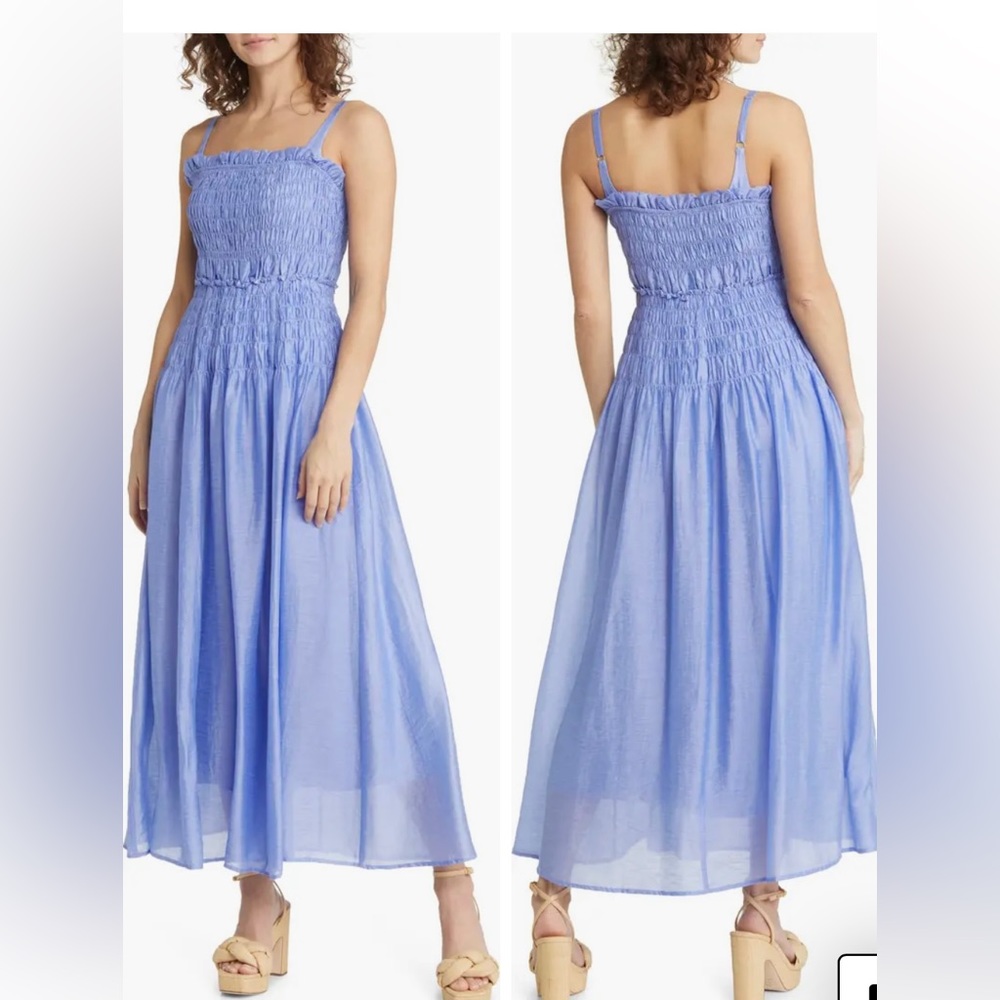 Moon River Smocked Midi Dress
